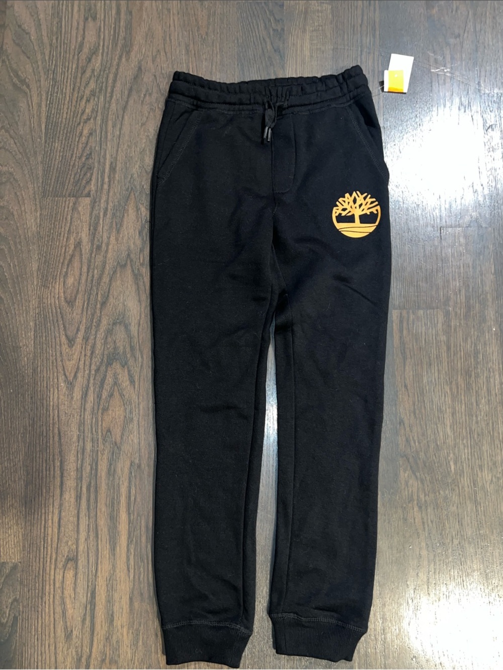 Timberland Black Sweatpants with Yellow Tree Logo